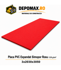 Placa rigida PVC Simopor Rosu 0.58 g/cm3, 3x2030x3050 mm